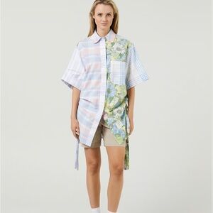 Thom Browne Multicolor Plaid and Floral Dress